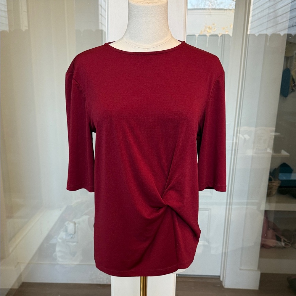 Topshop Burgundy Short Sleeve Top